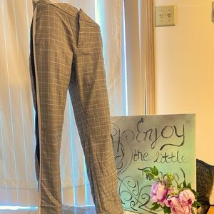 Plaid Pants with Black & White Tuxedo Stripe by HOT KISS